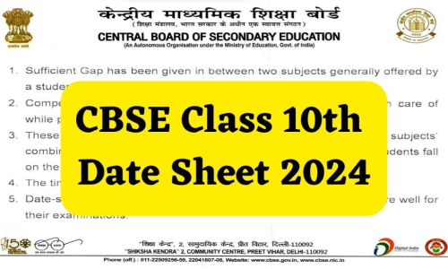 Cbse 10th Date Sheet 2024 Download 10th Exam Time Table