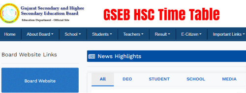 GSEB HSC Time Table 2024