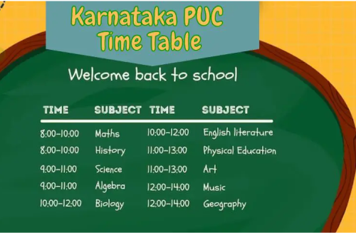Karnataka 2nd PUC Time Table 2024