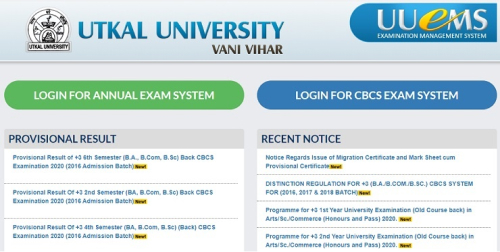 Utkal University Exam Schedule 2024