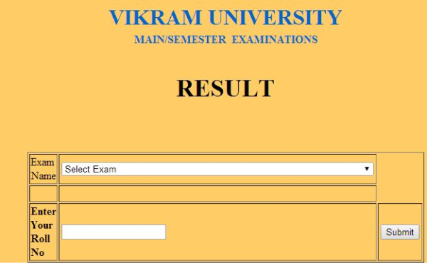 Vikram University Result 2024
