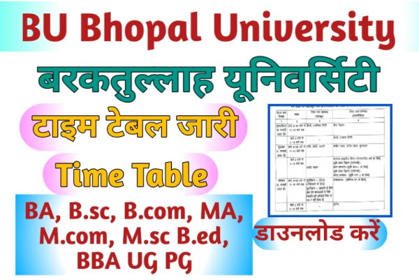 BU Bhopal Time Table 2024
